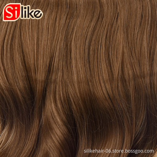 24'' Long Synthetic Hair Clip In Hair Extension Heat Resistant Hairpiece Natural Wavy Hair 4 Clips one Piece 19 Colors Available
